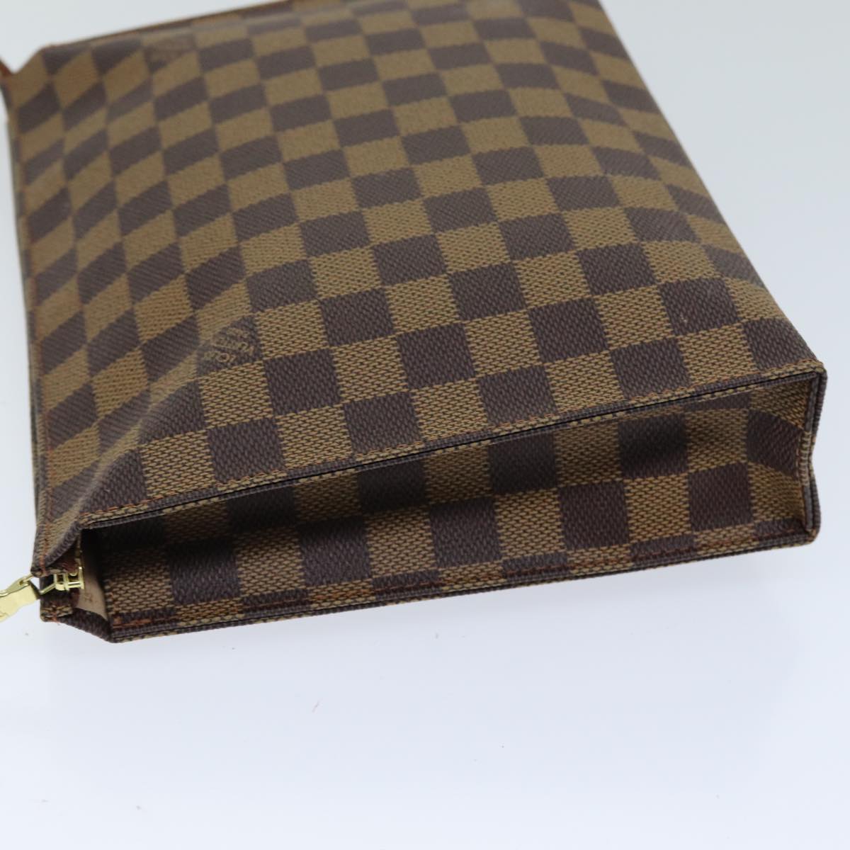 LOUIS VUITTON Damier Ebene Poche Toilette 26 Pouch N47543 LV Auth 75175