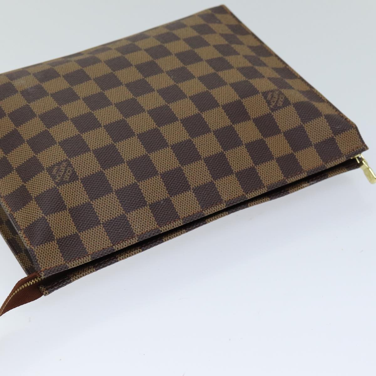 LOUIS VUITTON Damier Ebene Poche Toilette 26 Pouch N47543 LV Auth 75175