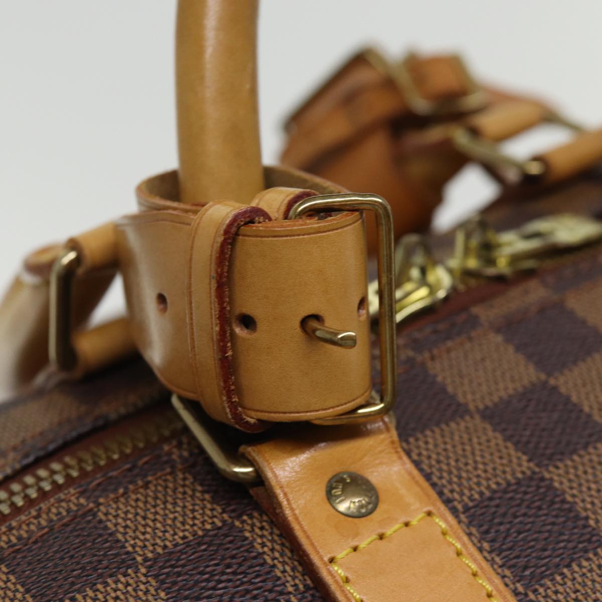 LOUIS VUITTON Damier Ebene Keepall 45 Boston Bag LV Auth 75198A