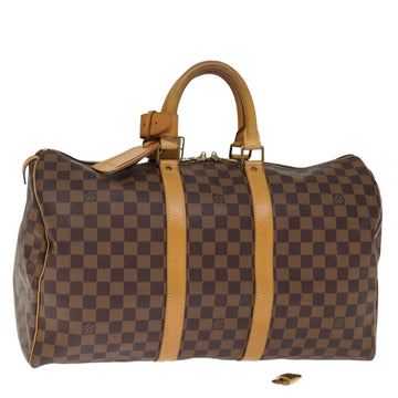 LOUIS VUITTON Damier Ebene Keepall 45 Boston Bag LV Auth 75198AV