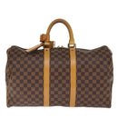 LOUIS VUITTON Damier Ebene Keepall 45 Boston Bag LV Auth 75198AV-13