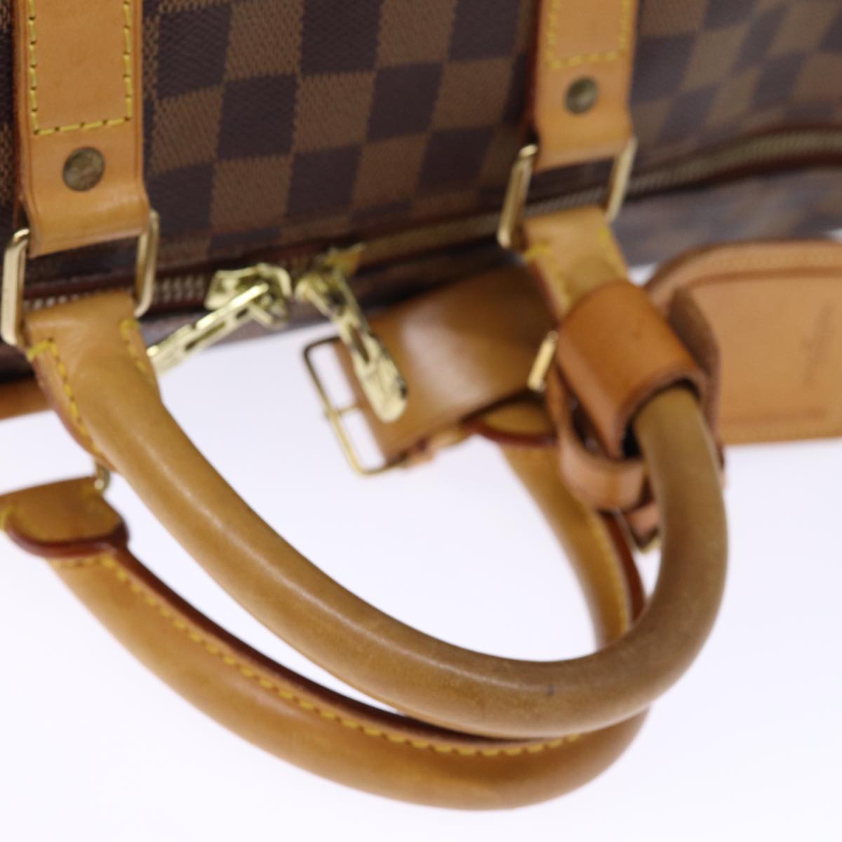 LOUIS VUITTON Damier Ebene Keepall 45 Boston Bag LV Auth 75198A