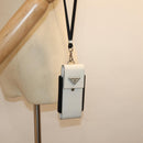 PRADA Cell Phone Case Patent leather White Auth 75214V-20