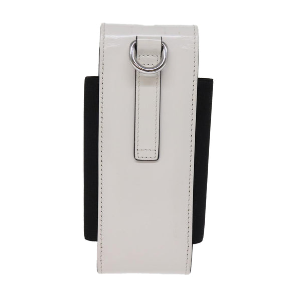PRADA Cell Phone Case Patent leather White Auth 75214V