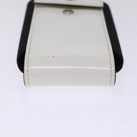 PRADA Cell Phone Case Patent leather White Auth 75214V