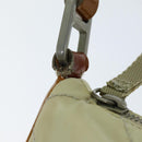 PRADA Shoulder Bag Nylon Enamel Beige Brown Auth 75216-9