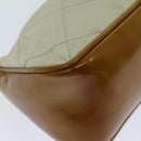 PRADA Shoulder Bag Nylon Enamel Beige Brown Auth 75216-18