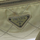 PRADA Shoulder Bag Nylon Enamel Beige Brown Auth 75216-19