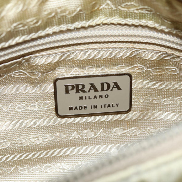 PRADA Shoulder Bag Nylon Enamel Beige Brown Auth 75216