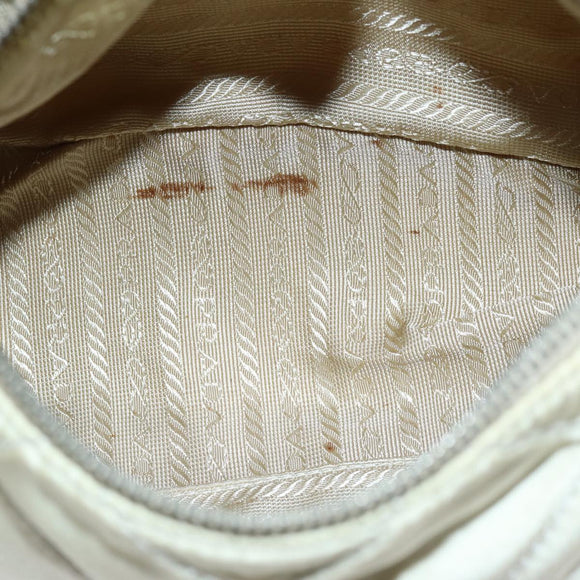 PRADA Shoulder Bag Nylon Enamel Beige Brown Auth 75216
