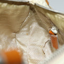 PRADA Shoulder Bag Nylon Enamel Beige Brown Auth 75216-22
