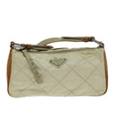 PRADA Shoulder Bag Nylon Enamel Beige Brown Auth 75216-13