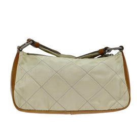PRADA Shoulder Bag Nylon Enamel Beige Brown Auth 75216 - 0