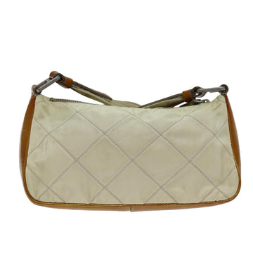 PRADA Shoulder Bag Nylon Enamel Beige Brown Auth 75216 - 0