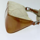 PRADA Shoulder Bag Nylon Enamel Beige Brown Auth 75216-3