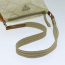 PRADA Shoulder Bag Nylon Enamel Beige Brown Auth 75216-8