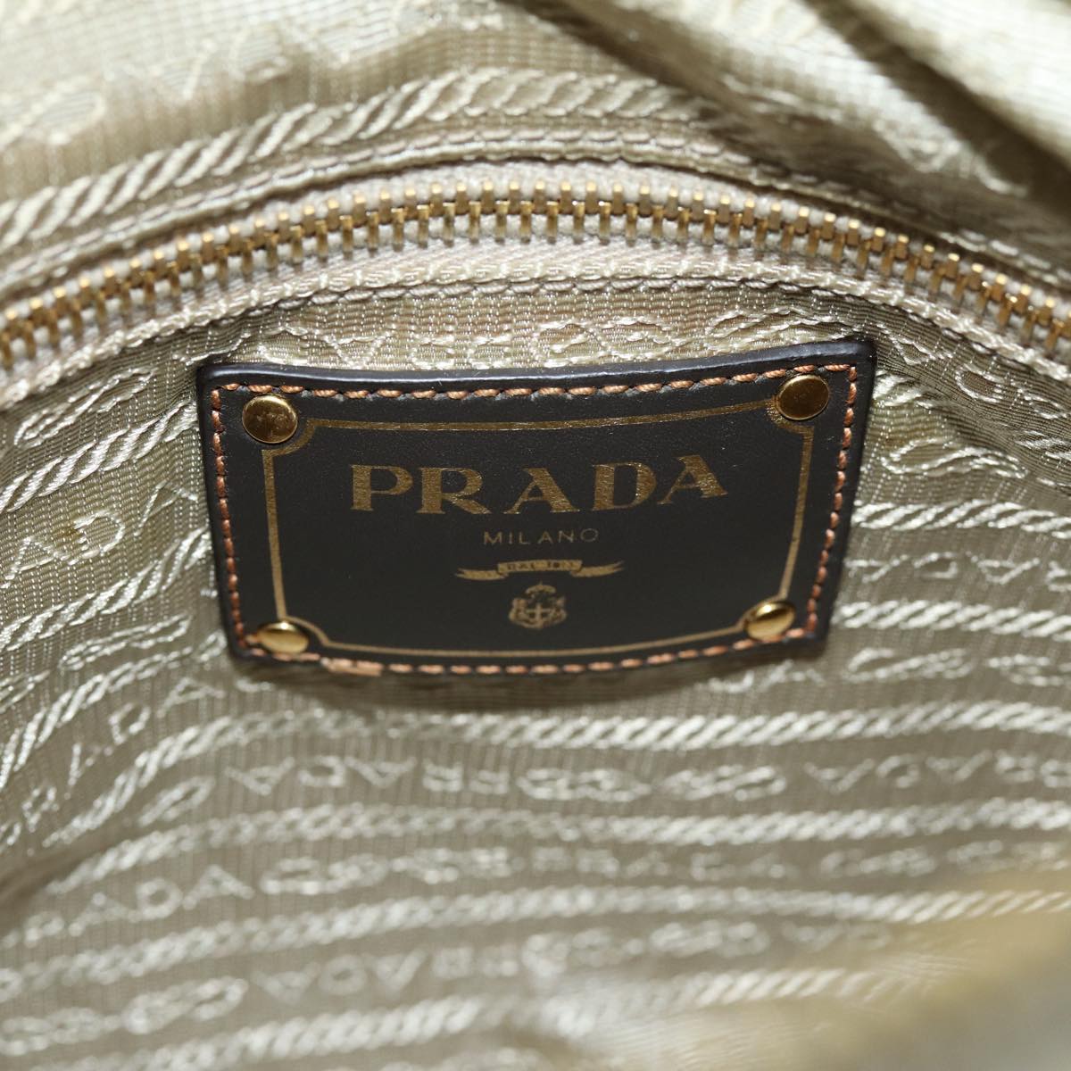 PRADA Shoulder Bag Nylon Khaki Auth 75220