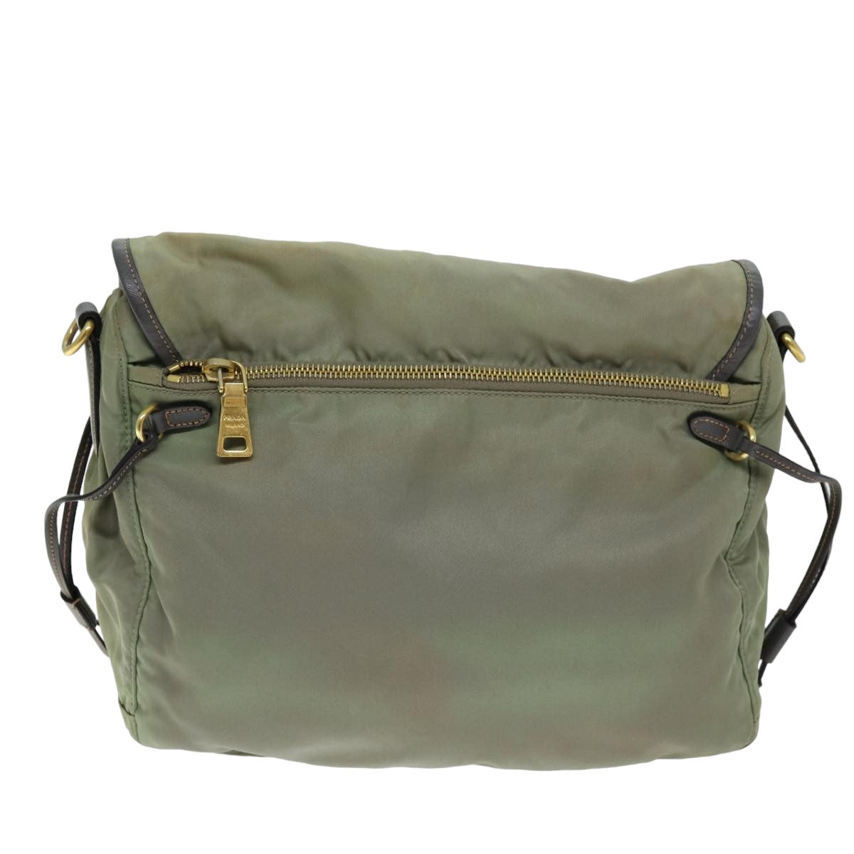 PRADA Shoulder Bag Nylon Khaki Auth 75220