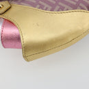 FENDI Zucchino Canvas Shoulder Bag Pink Gold Auth 75222-15