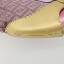FENDI Zucchino Canvas Shoulder Bag Pink Gold Auth 75222-16
