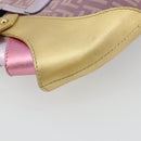FENDI Zucchino Canvas Shoulder Bag Pink Gold Auth 75222-17