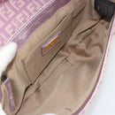 FENDI Zucchino Canvas Shoulder Bag Pink Gold Auth 75222-11