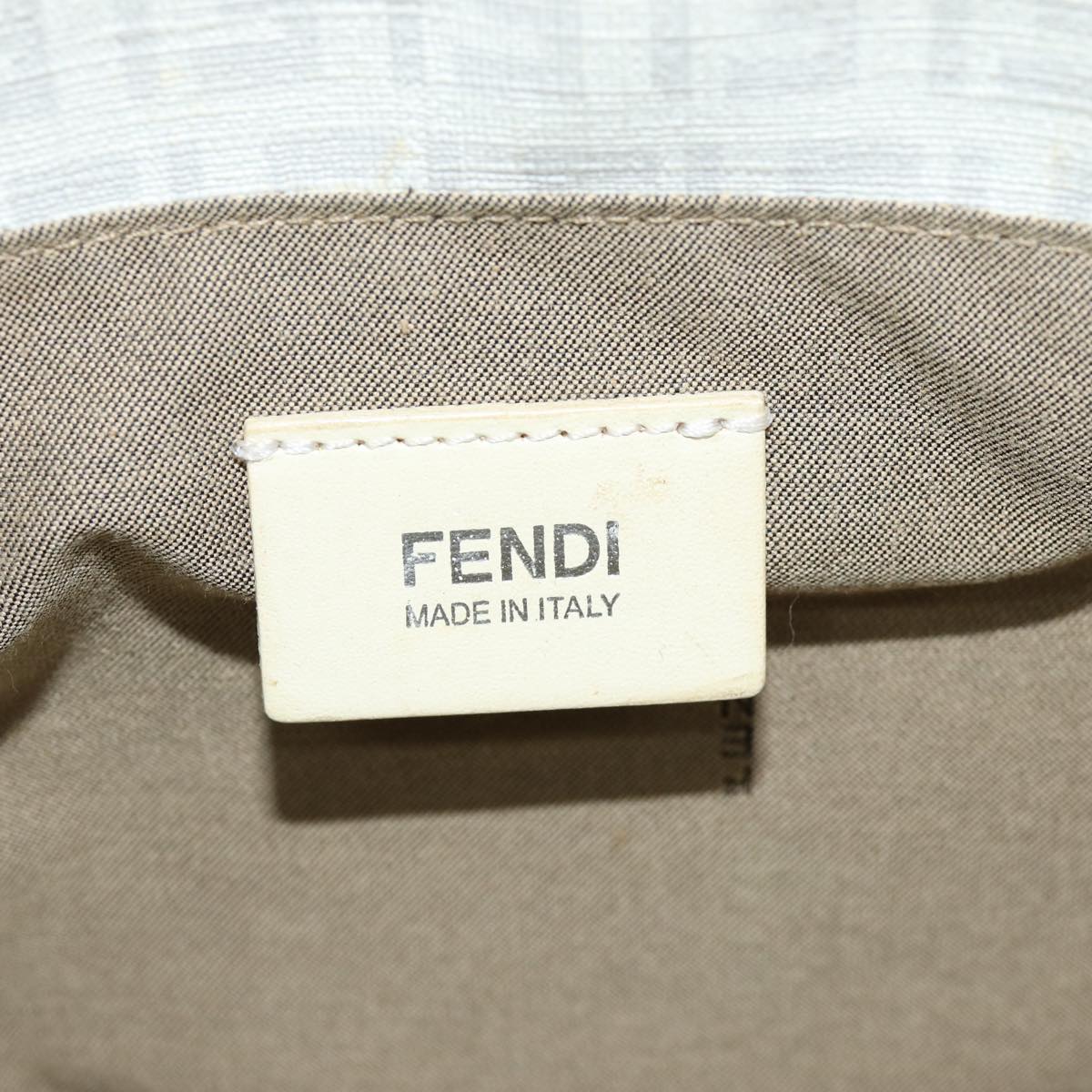 FENDI Zucchino Canvas Hand Bag White Auth 75224