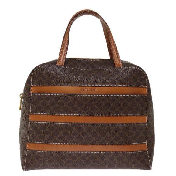 CELINE Macadam Canvas Hand Bag PVC Brown Auth 75226
