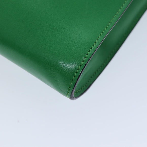 CELINE Shoulder Bag Leather Green Auth 75227AV