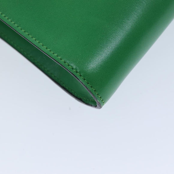 CELINE Shoulder Bag Leather Green Auth 75227AV