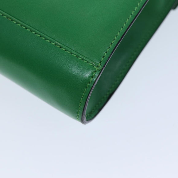 CELINE Shoulder Bag Leather Green Auth 75227AV