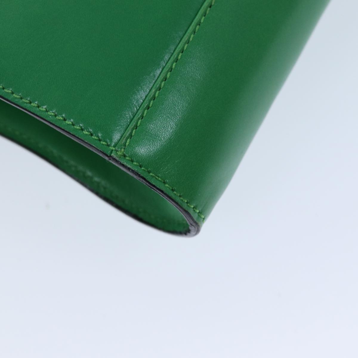 CELINE Shoulder Bag Leather Green Auth 75227A