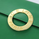 CELINE Shoulder Bag Leather Green Auth 75227AV-18