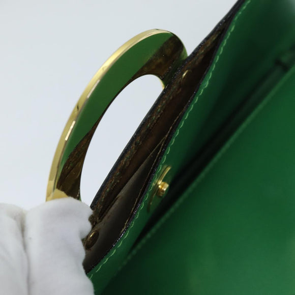 CELINE Shoulder Bag Leather Green Auth 75227AV