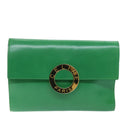 CELINE Shoulder Bag Leather Green Auth 75227AV-13