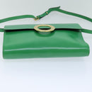 CELINE Shoulder Bag Leather Green Auth 75227AV-5
