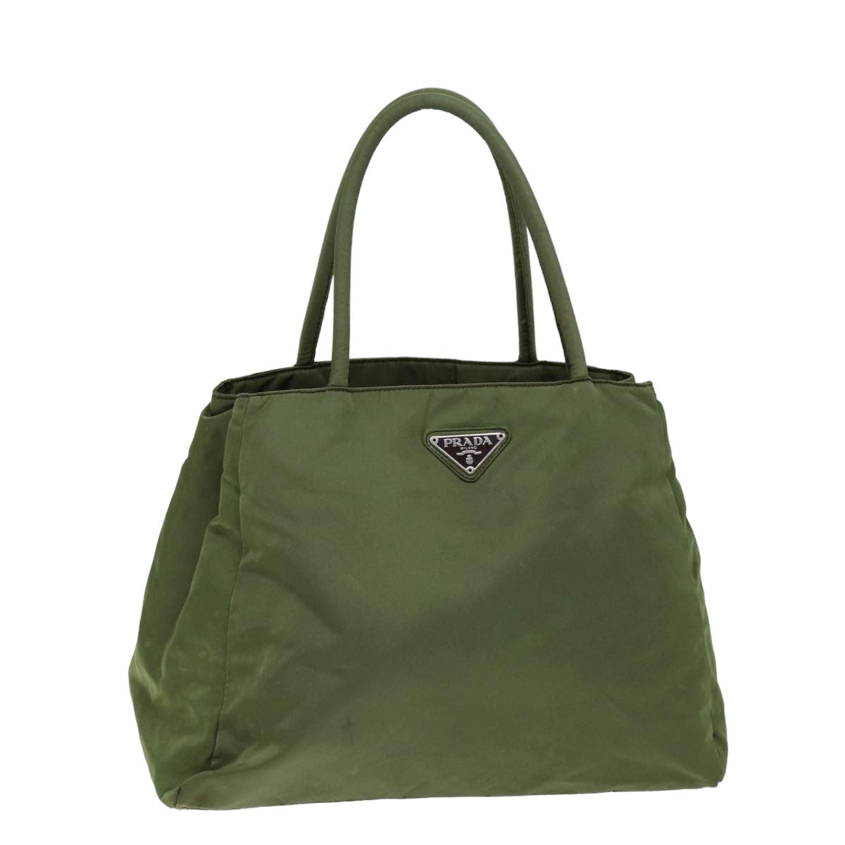 PRADA Tote Bag Nylon Khaki Auth 75229