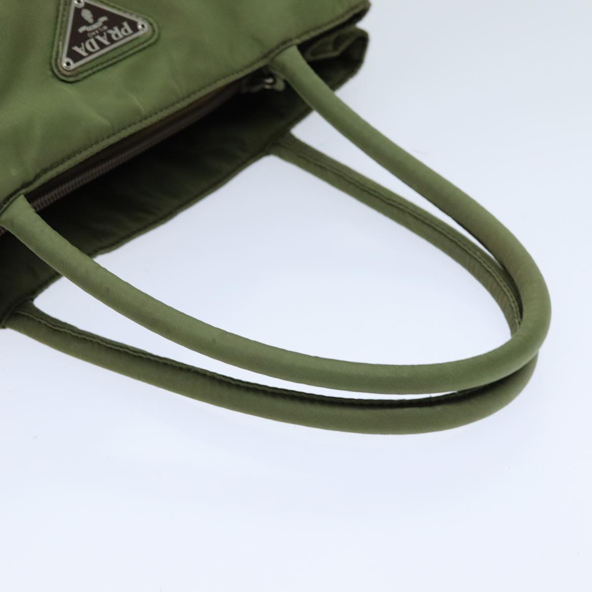 PRADA Tote Bag Nylon Khaki Auth 75229