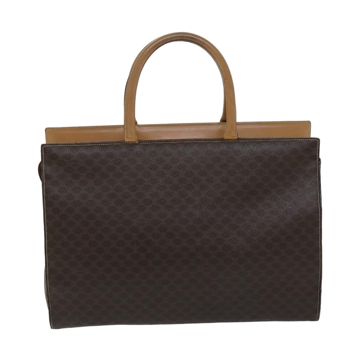 CELINE Macadam Canvas Tote Bag PVC Brown Auth 75236