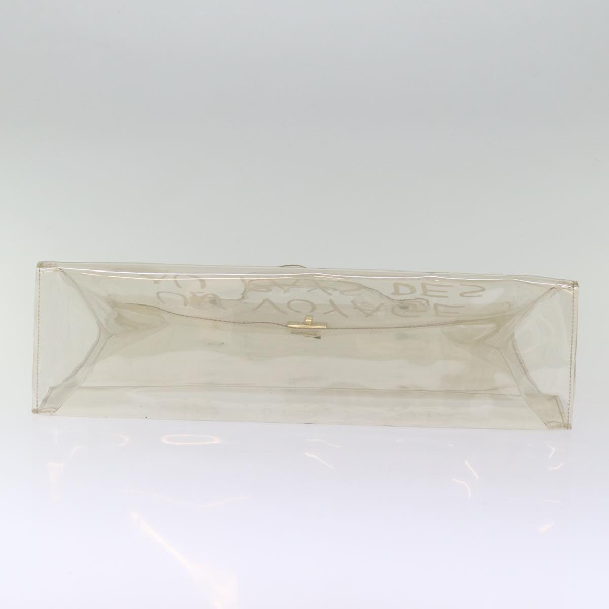 HERMES Vinyl Kelly Hand Bag Vinyl Clear Auth 75238