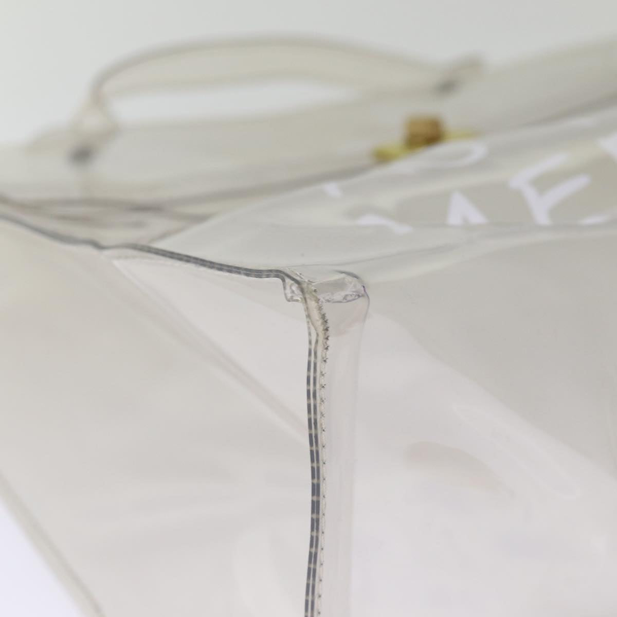 HERMES Vinyl Kelly Hand Bag Vinyl Clear Auth 75239