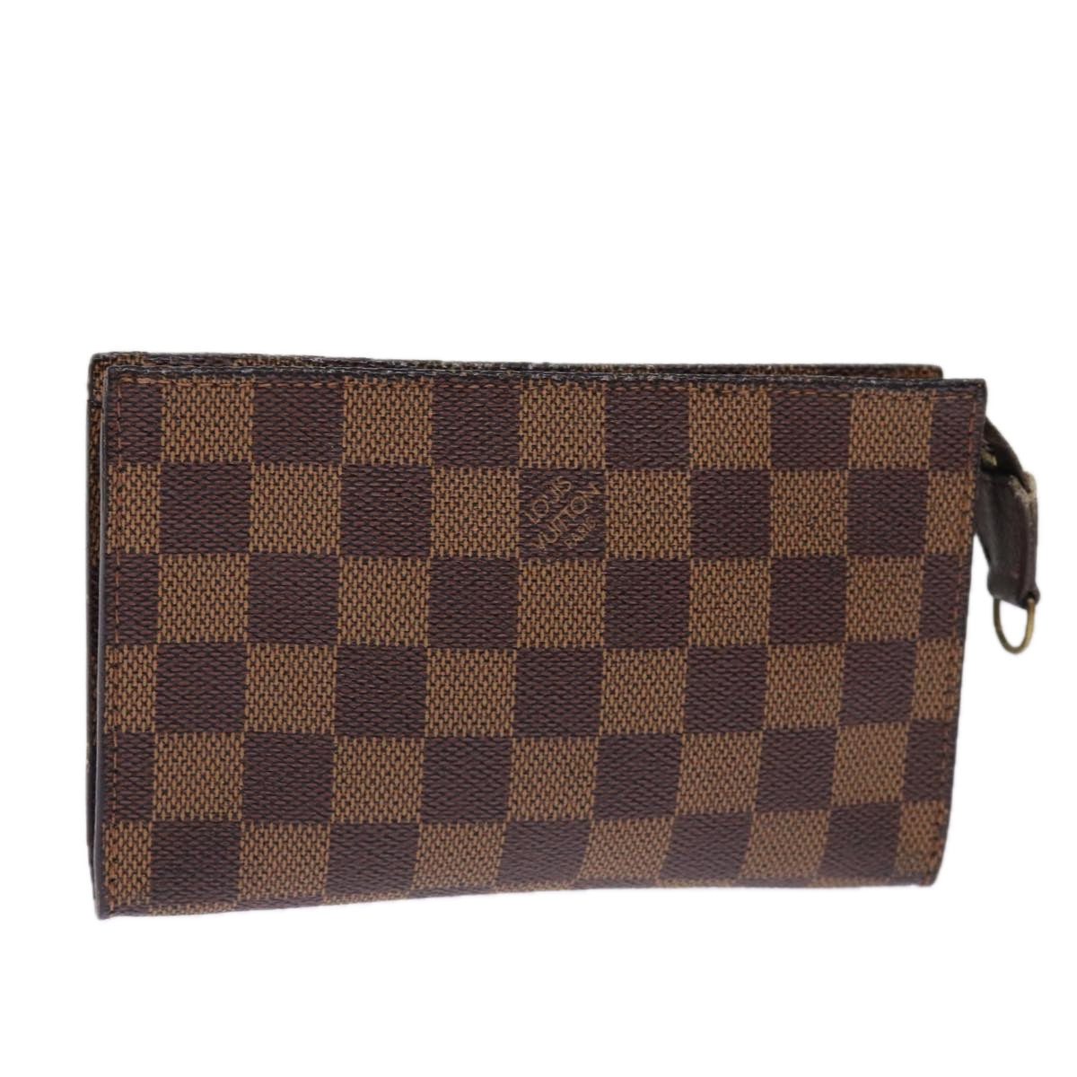 LOUIS VUITTON Damier Ebene Marais Pouch LV Auth 75254