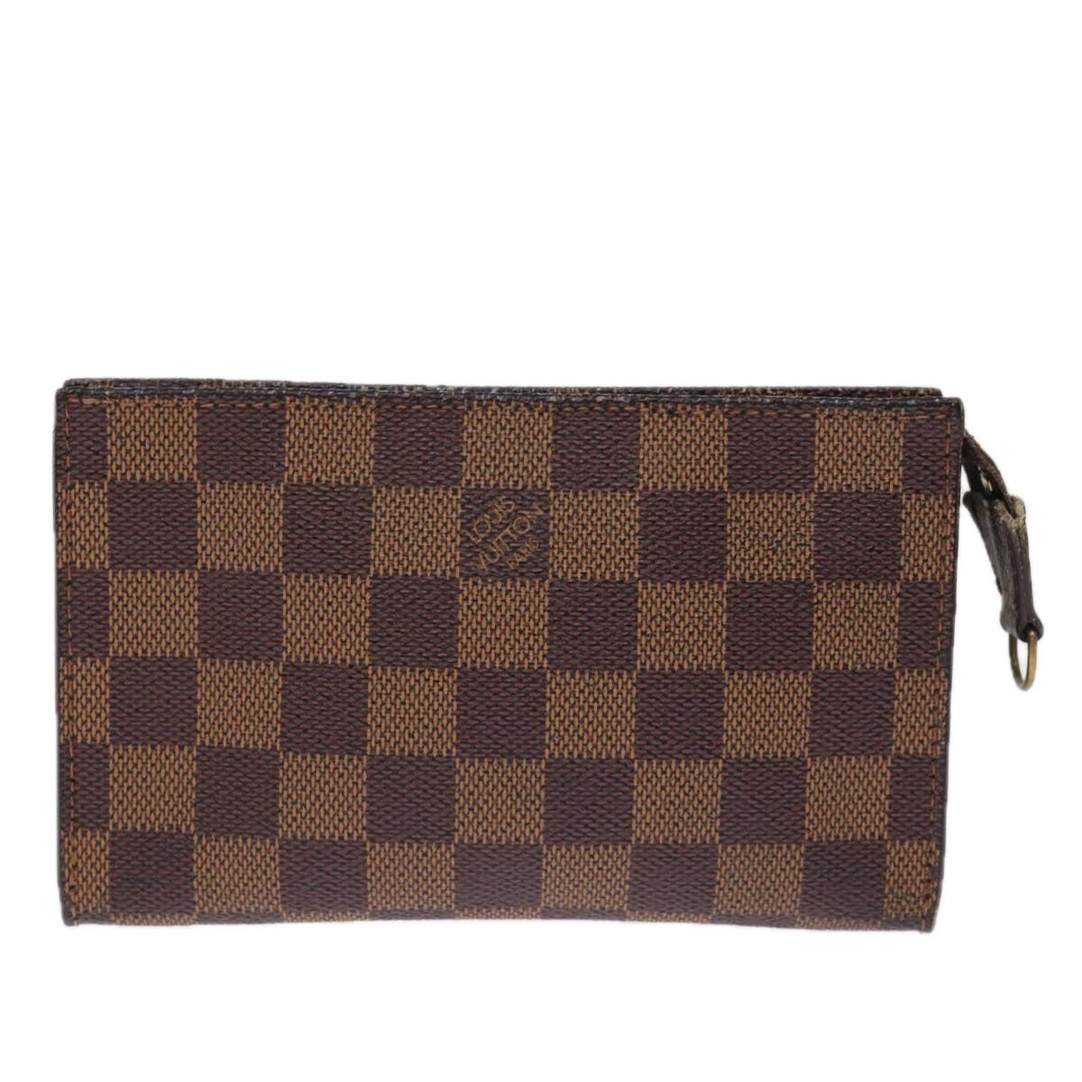 LOUIS VUITTON Damier Ebene Marais Pouch LV Auth 75254