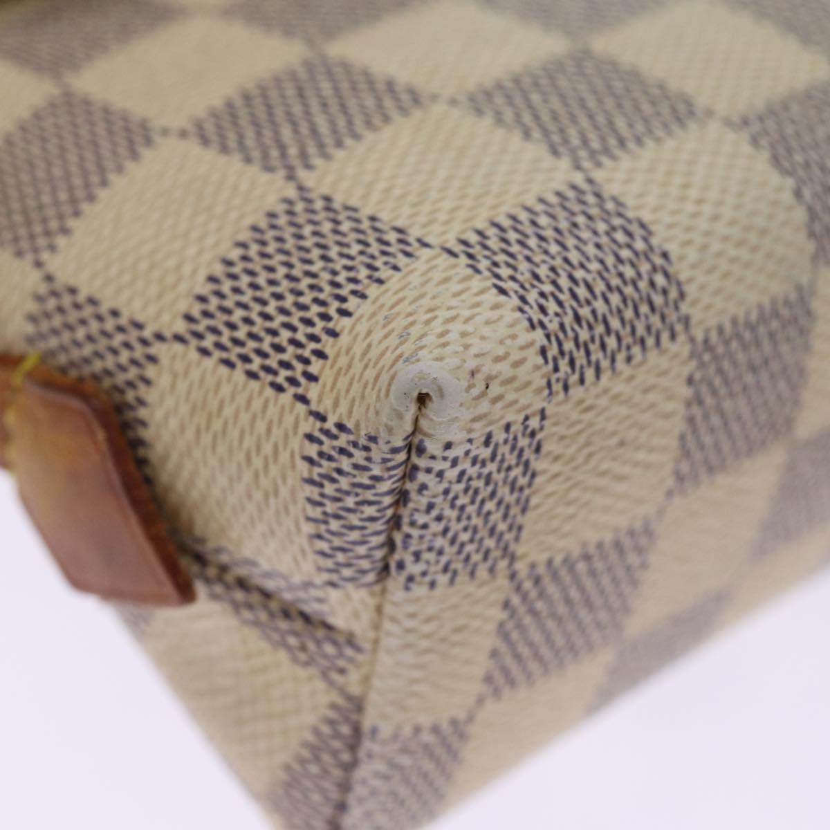 LOUIS VUITTON Damier Azur Pochette Cosmetic PM Pouch N60024 LV Auth 75259