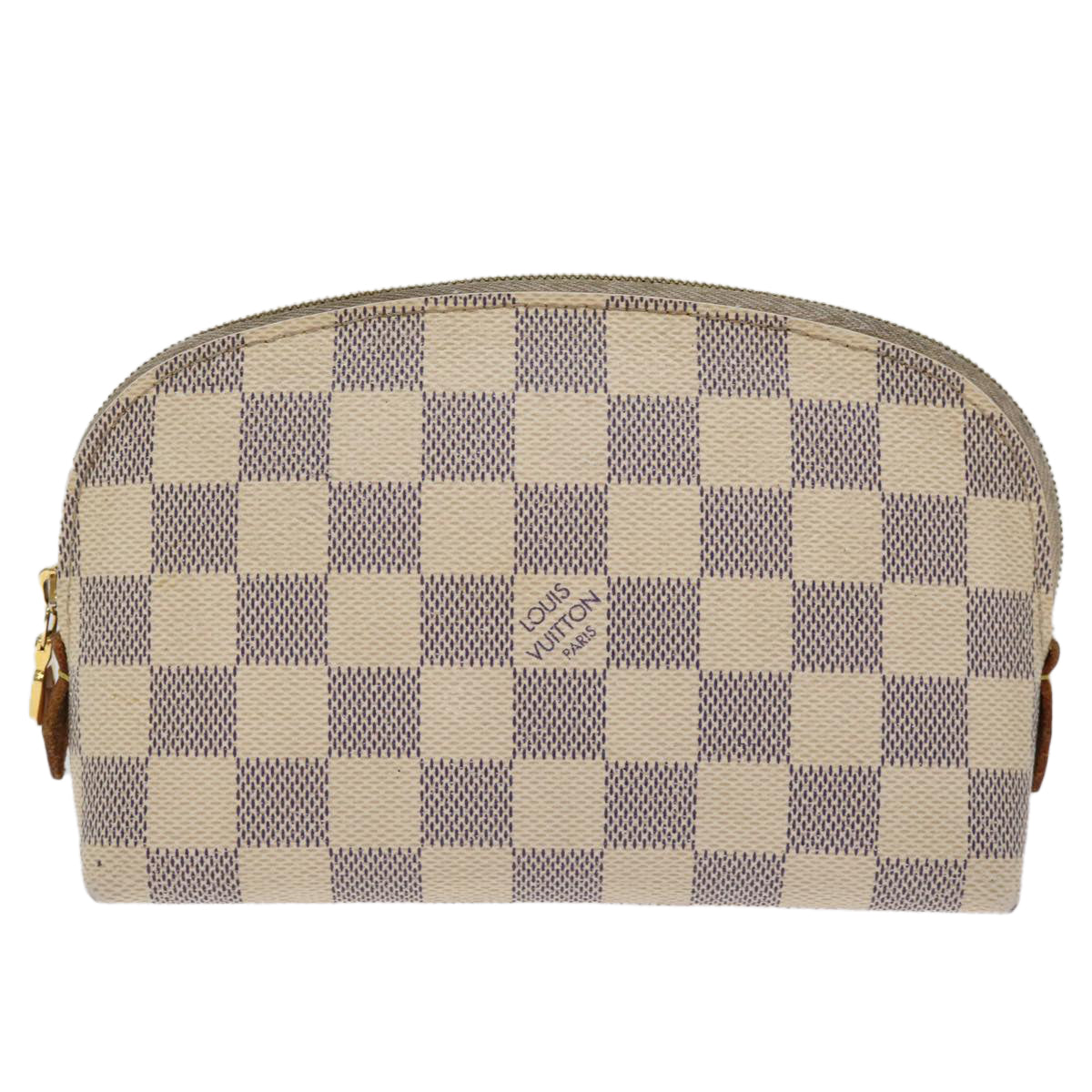 LOUIS VUITTON Damier Azur Pochette Cosmetic PM Pouch N60024 LV Auth 75259