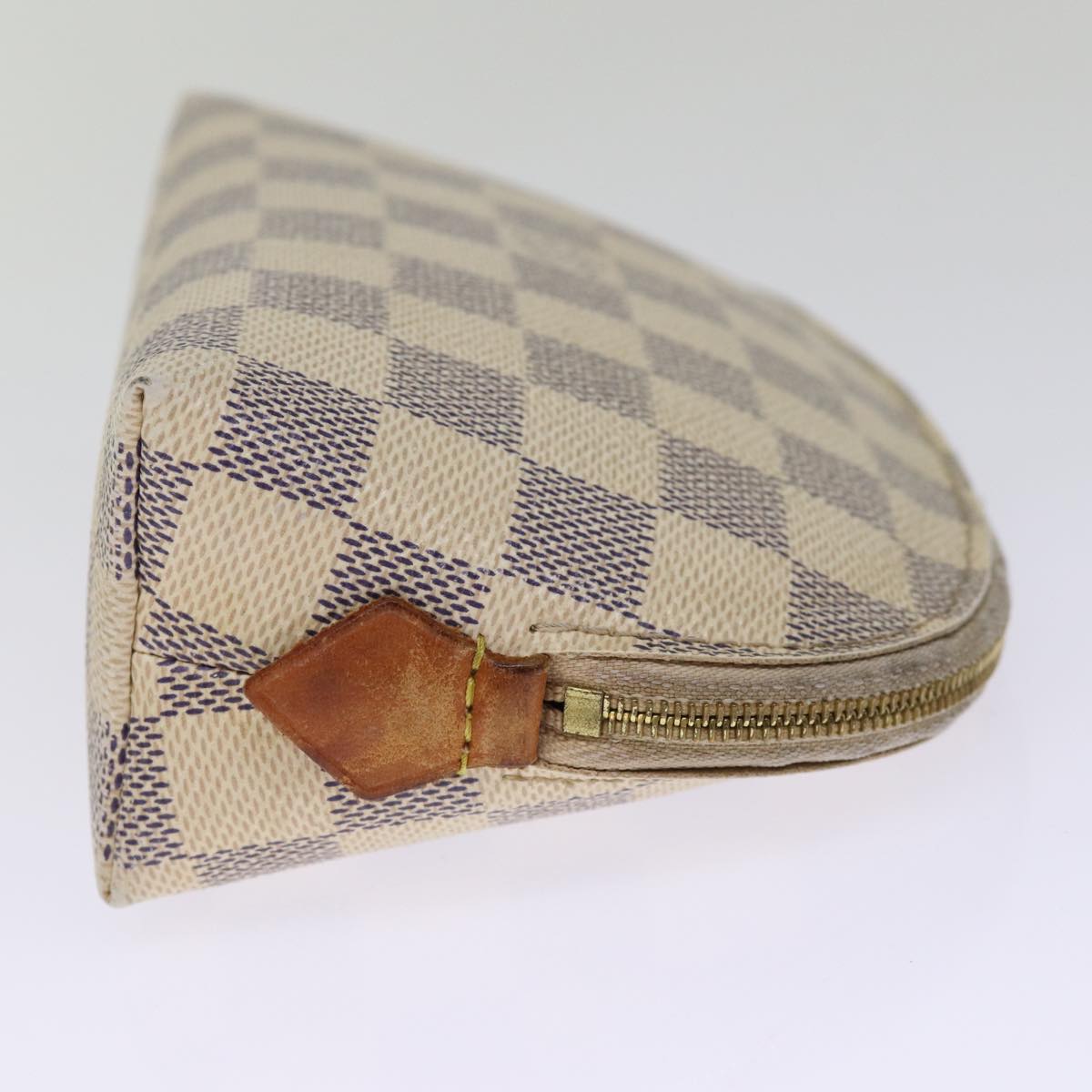 LOUIS VUITTON Damier Azur Pochette Cosmetic PM Pouch N60024 LV Auth 75259