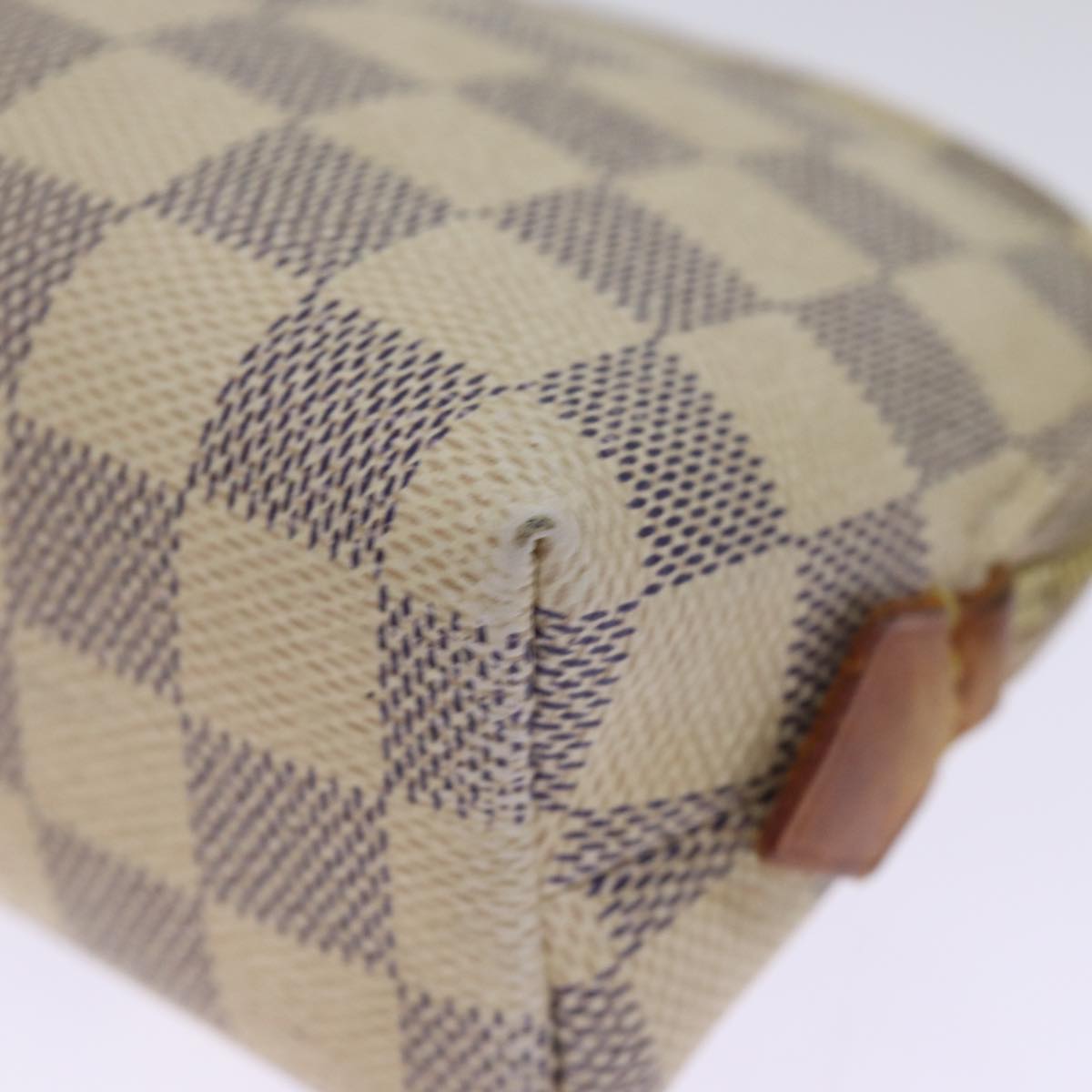 LOUIS VUITTON Damier Azur Pochette Cosmetic PM Pouch N60024 LV Auth 75259