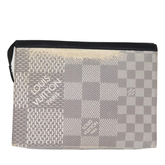 LOUIS VUITTON Damier Graphite 3D Pochette Voyager MM Bag N60443 LV Auth 75261