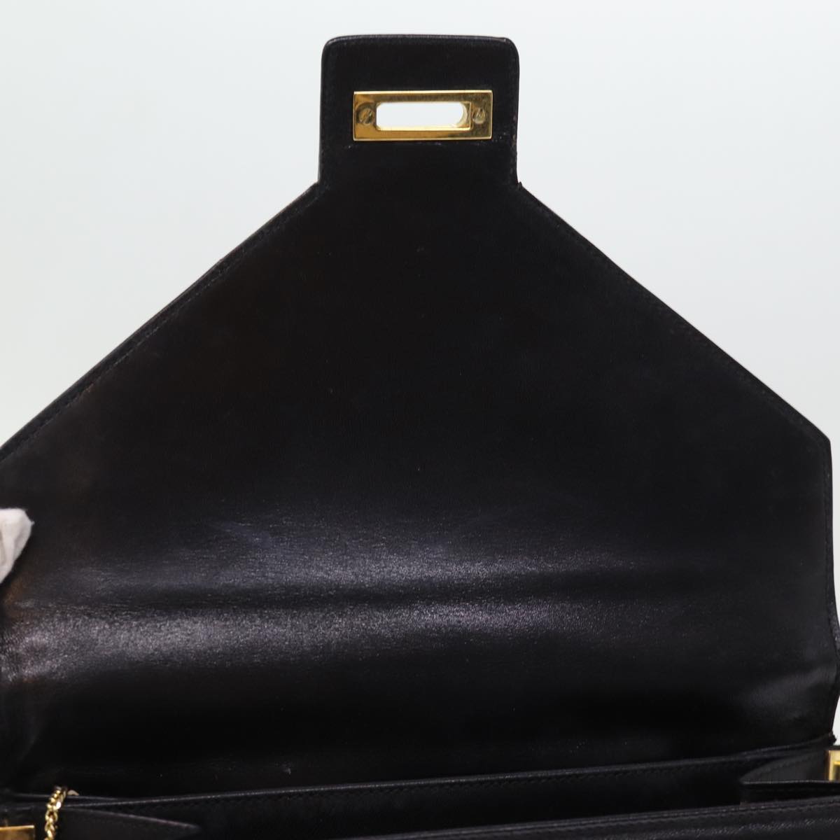 CELINE Horse Carriage Shoulder Bag Leather Black Auth 75266