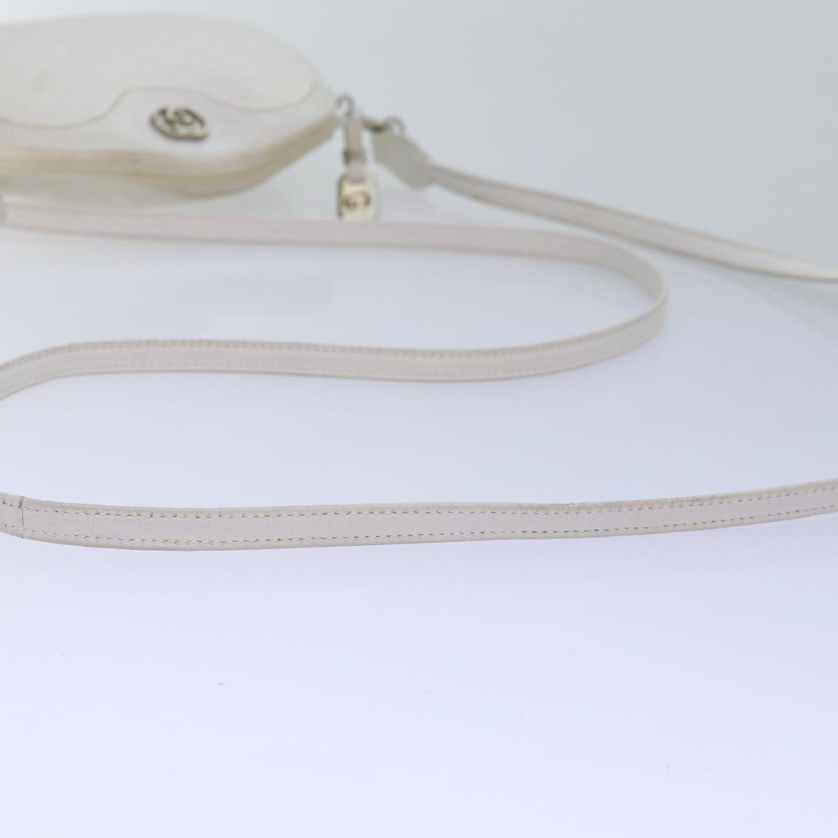 GUCCI Micro GG Supreme Shoulder Bag PVC Leather White Auth 75267